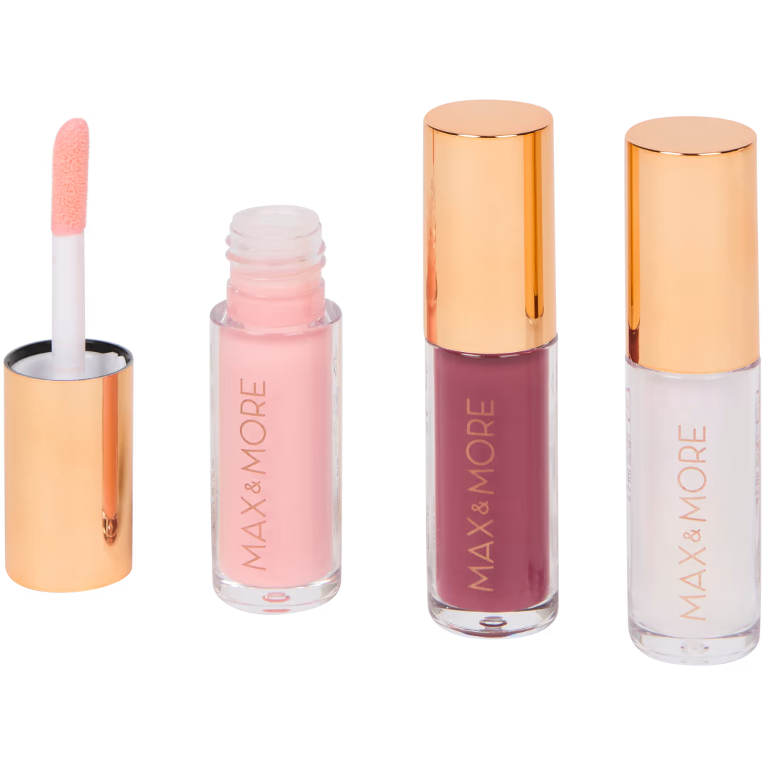 💄 Max & More Triple Shine Lip Set – 3 bucăți
