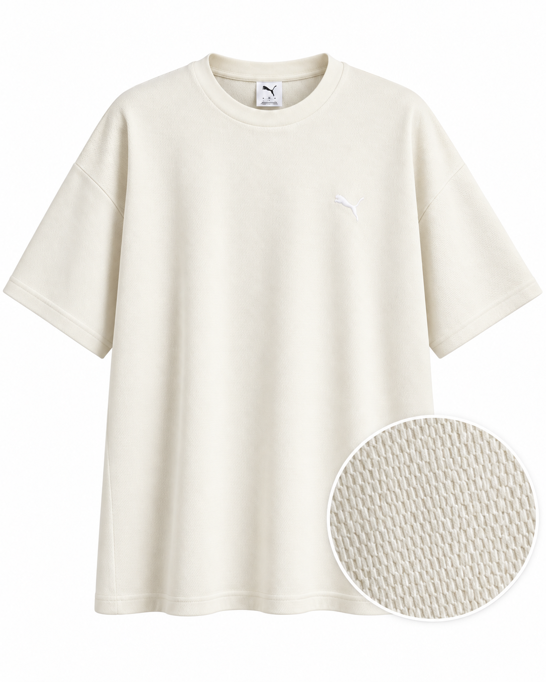 🤍 Tricou PUMA ESS ELEVATED Relaxed Tee – Alpine Snow | Relaxed Fit 👕