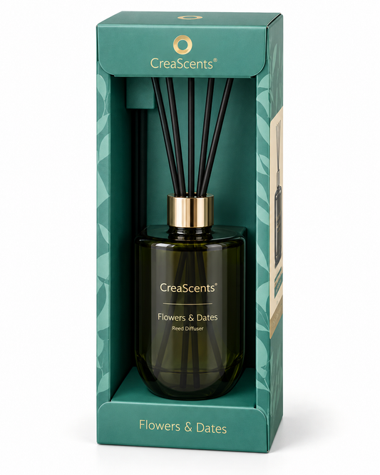 🌿 CreaScents Flowers & Dates – Difuzor de arome cu bețișoare, 300 ml