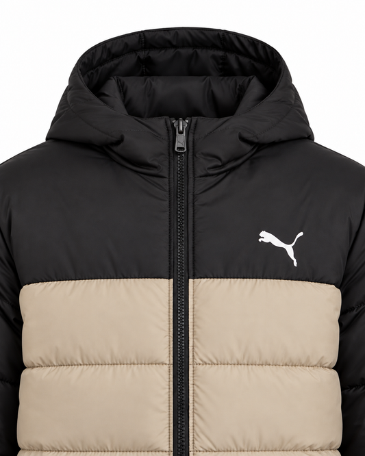 🧥 Geacă Puma Essentials Hooded Padded 685211-55 – Ice Coffee/Negru