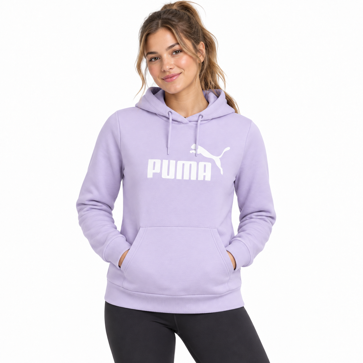 💜 Hanorac Puma ESS No. 1 Logo Hoodie Damă – Mov Deschis